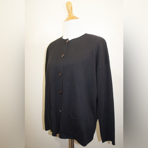 United Knitwear Black Button Down Knit Cardigan L - Picture 5 of 9